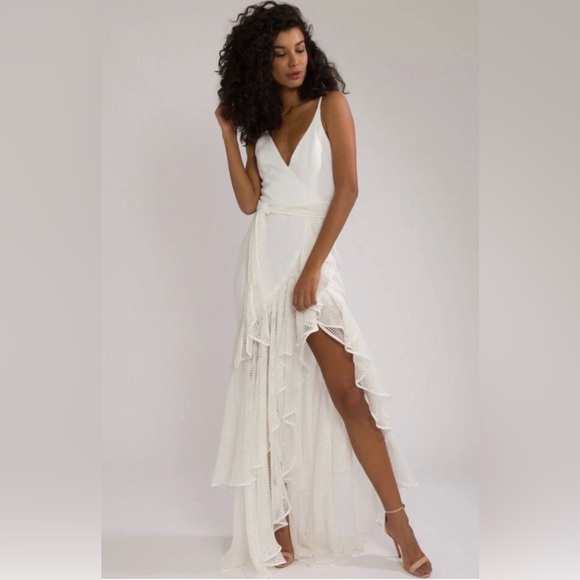 PatBO Dresses & Skirts - PatBO Mesh Linen Maxi Dress